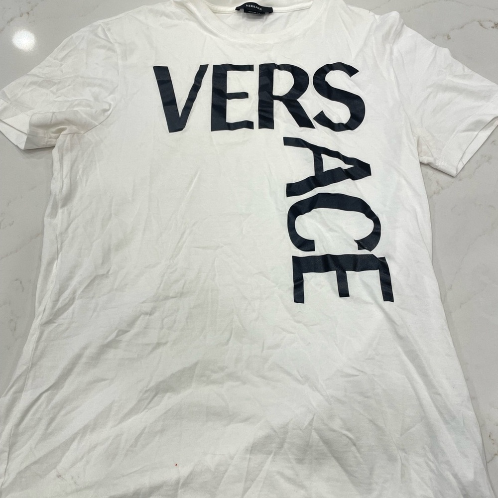 Versace White and Black Short Sleeve Tee